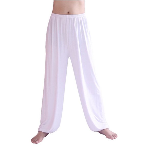 Hoerev Women Super Soft Modal Spandex Harem Yoga Pilates Pant White Plus Sz 2XL - Picture 1 of 5